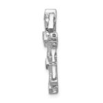 14k White Gold 1/6 carat Diamond Filigree Cross Chain Slide - Image 2