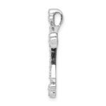 14k White Gold 1/4 carat Lab Grown Diamond VS/SI+ G+ Complete Cross Chain Slide Pendant - Image 2