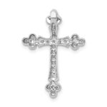 14k White Gold 1/4 carat Lab Grown Diamond VS/SI+ G+ Complete Cross Chain Slide Pendant - Image 3