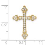 14k 1/4 carat Diamond Budded Cross Chain Slide - Image 2