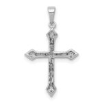 14k White Gold 1/5 carat Lab Grown Diamond VS/SI+ G+ Complete Cross Pendant - Image 3