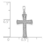10K White Gold 1/10ct. Diamond Cross Pendant - Image 2