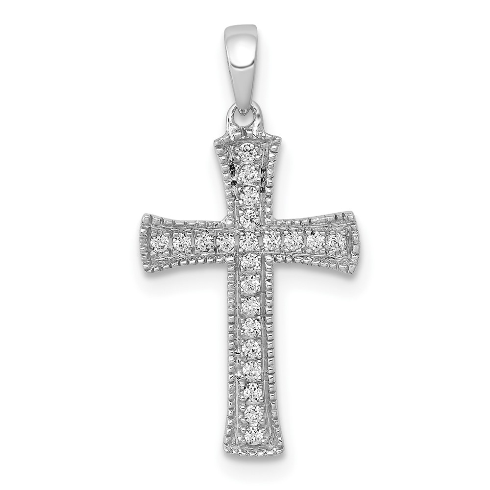 PM5074-010-1WA.jpg 10K White Gold 1/10ct. Diamond Cross Pendant - Image 1