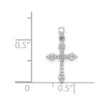 14k White Gold 1/15 carat Diamond Cross Pendant - Image 4