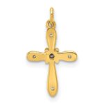 10K and Rhodium .03ct. Diamond Cross Charm - Image 3