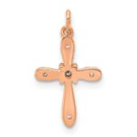 14k Rose Gold .03 carat Diamond Cross Charm - Image 4