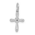 14k White Gold .03 carat Diamond Cross Charm - Image 3