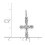 14k White Gold .03 carat Diamond Cross Charm - Image 4