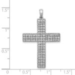 14k White Gold 1 carat Diamond Latin Cross Pendant - Image 4