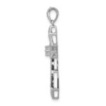 14k White Gold 1/3 carat Diamond Passion Cross Pendant - Image 2