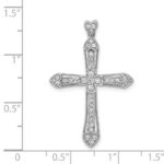 14k White Gold 1/3 carat Diamond Cross Pendant - Image 4