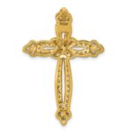 14k 5/8 carat Diamond Budded Cross Chain Slide - Image 3