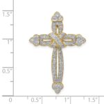 14k 5/8 carat Diamond Budded Cross Chain Slide - Image 4