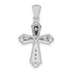 14k White Gold 1/10 carat Diamond Cross Pendant - Image 3