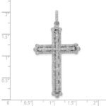 14k White Gold 1 carat Diamond Budded Cross Pendant - Image 4