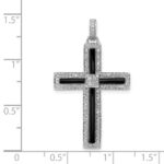 14k White Gold 1/3 carat Diamond and Onyx Cross Pendant - Image 4