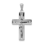 14k White Gold Large 1/10 carat Diamond Cross Pendant - Image 3