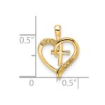 14k Heart Cross Pendant Mounting - Image 4