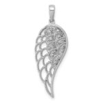 14k White Gold Diamond Open-work Wing Pendant