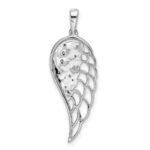 14k White Gold Diamond Open-work Wing Pendant - Image 3