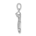 14k White Gold Diamond Infinity Angel Pendant - Image 2