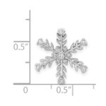 14k White Gold 1/6 carat Diamond Snowflake Chain Slide - Image 4