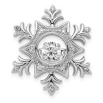14k White Gold 3/8 carat Lab Grown Diamond VS/SI+ G+ Complete Vibrant Snowflake Chain Slide Pendant