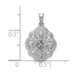 14k White Gold 1/8 carat Diamond Vintage Pendant - Image 4