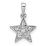 14k White Gold 1/10 carat Diamond Star Pendant