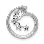 14k White Gold 1/15 carat Diamond Stars Chain Slide - Image 3