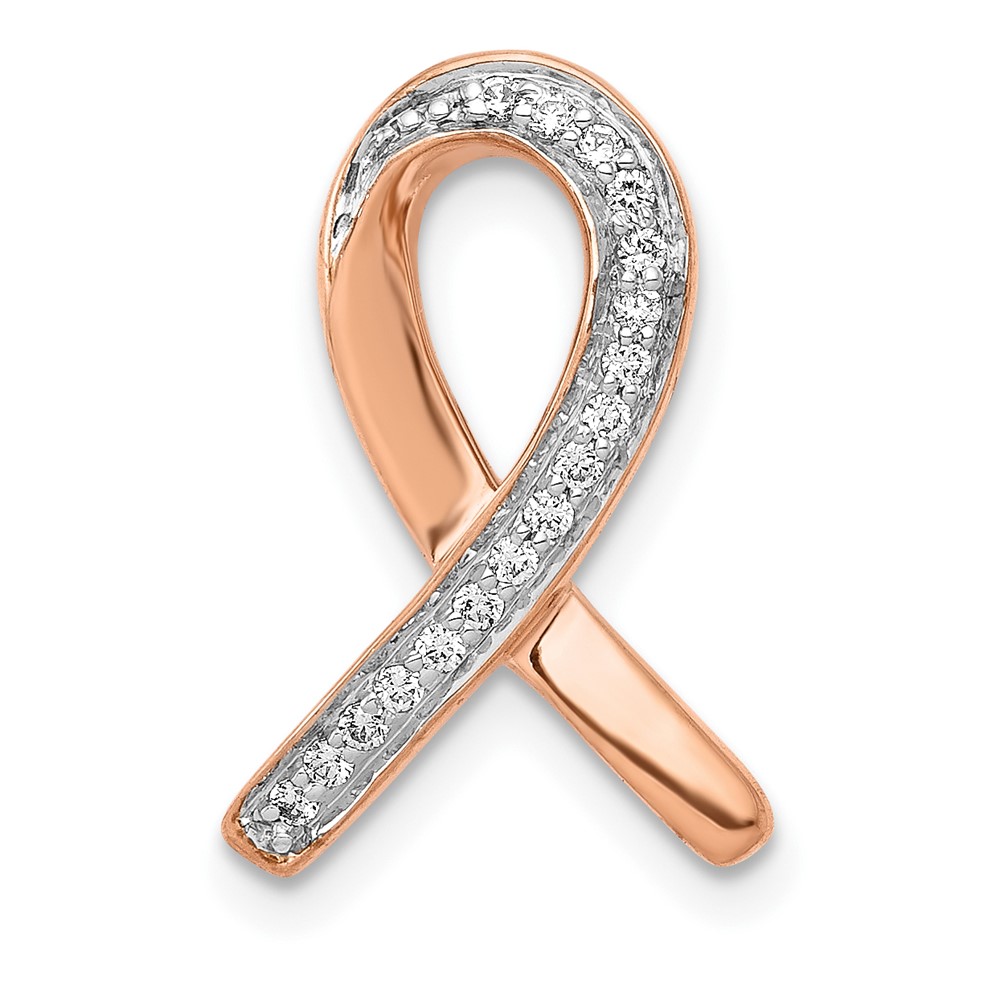 PM5189-010-1RA.jpg 10k Rose Gold Diamond Awareness Chain Slide - Image 1