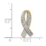 14k 1/3 carat Diamond Awareness Ribbon Chain Slide - Image 4