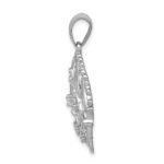 14k White Gold 1/5 carat Diamond Crown Pendant - Image 2