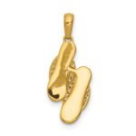 14k and White Rhodium Diamond Flip Flops Charm - Image 3