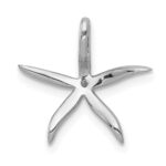 14k White Gold 1/8 carat Diamond Starfish Chain Slide - Image 3