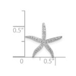 14k White Gold 1/8 carat Diamond Starfish Chain Slide - Image 4