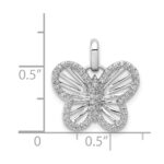 14k White Gold 1/5 carat Diamond Butterfly Pendant - Image 4