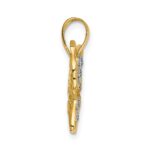 10k and Rhodium Diamond Butterfly Pendant - Image 2