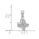 14k White Gold .01 carat Diamond Butterfly Pendant - Image 4