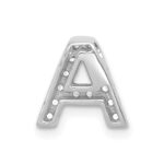 14K White Gold Diamond Letter A Initial Charm - Image 3