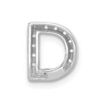 14K  White Gold Diamond Letter D Initial Charm - Image 3