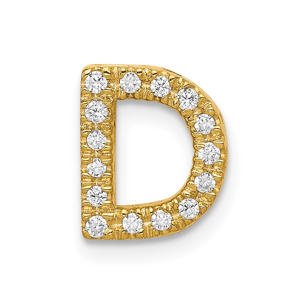 PM5221D-016-YA.jpg 14K Diamond Letter D Initial Charm - Image 1