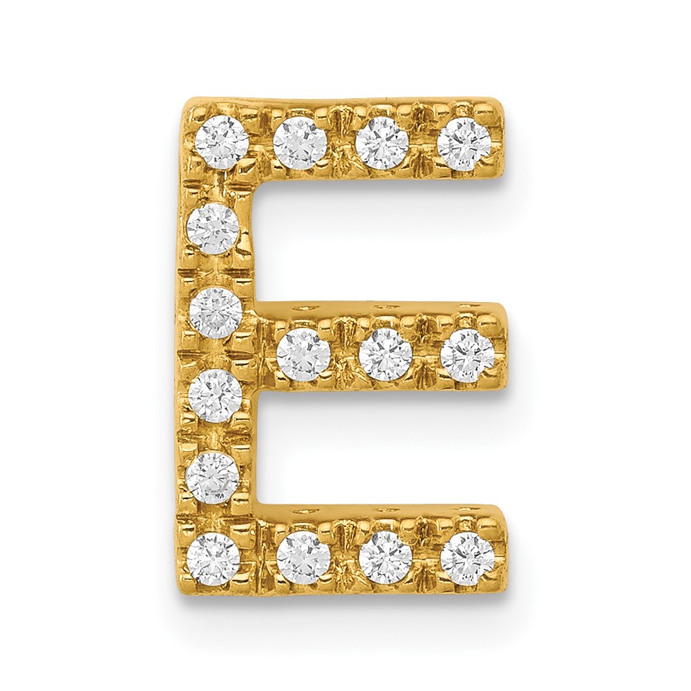 PM5221E-016-YA.jpg 14K Diamond Letter E Initial Charm - Image 1