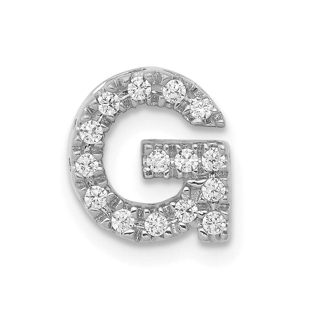 PM5221G-016-WA.jpg 14K White Gold Diamond Letter G Initial Charm - Image 1