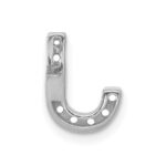 14K  White Gold Diamond Letter J Initial Charm - Image 3