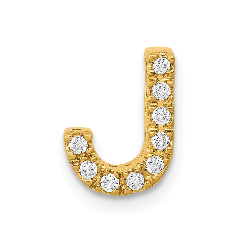 PM5221J-010-YA.jpg 14K Diamond Letter J Initial Charm - Image 1