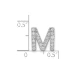 14K  White Gold Diamond Letter M Initial Charm - Image 4