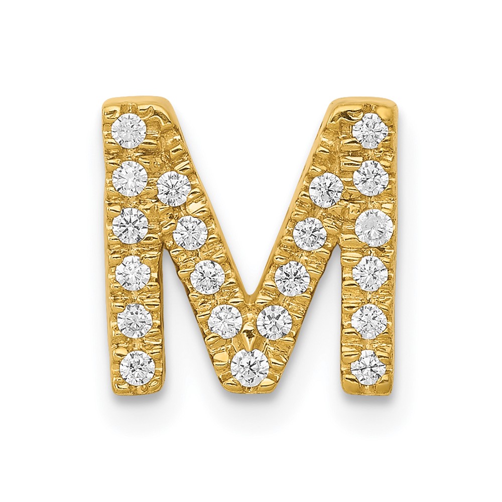 PM5221M-016-YA.jpg 14K Diamond Letter M Initial Charm - Image 1