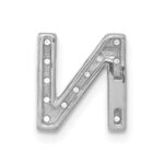 14K  White Gold Diamond Letter N Initial Charm - Image 3