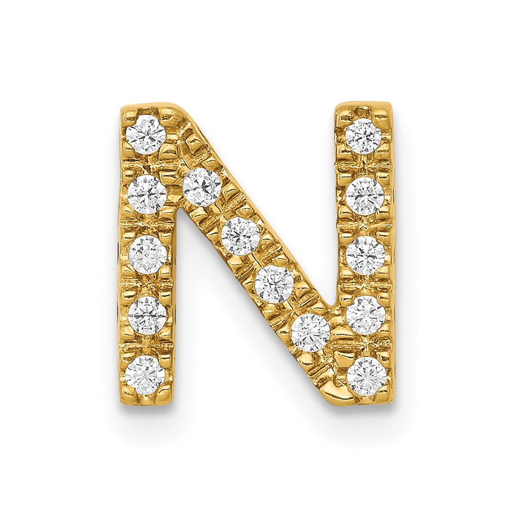 PM5221N-013-YA.jpg 14K Diamond Letter N Initial Charm - Image 1